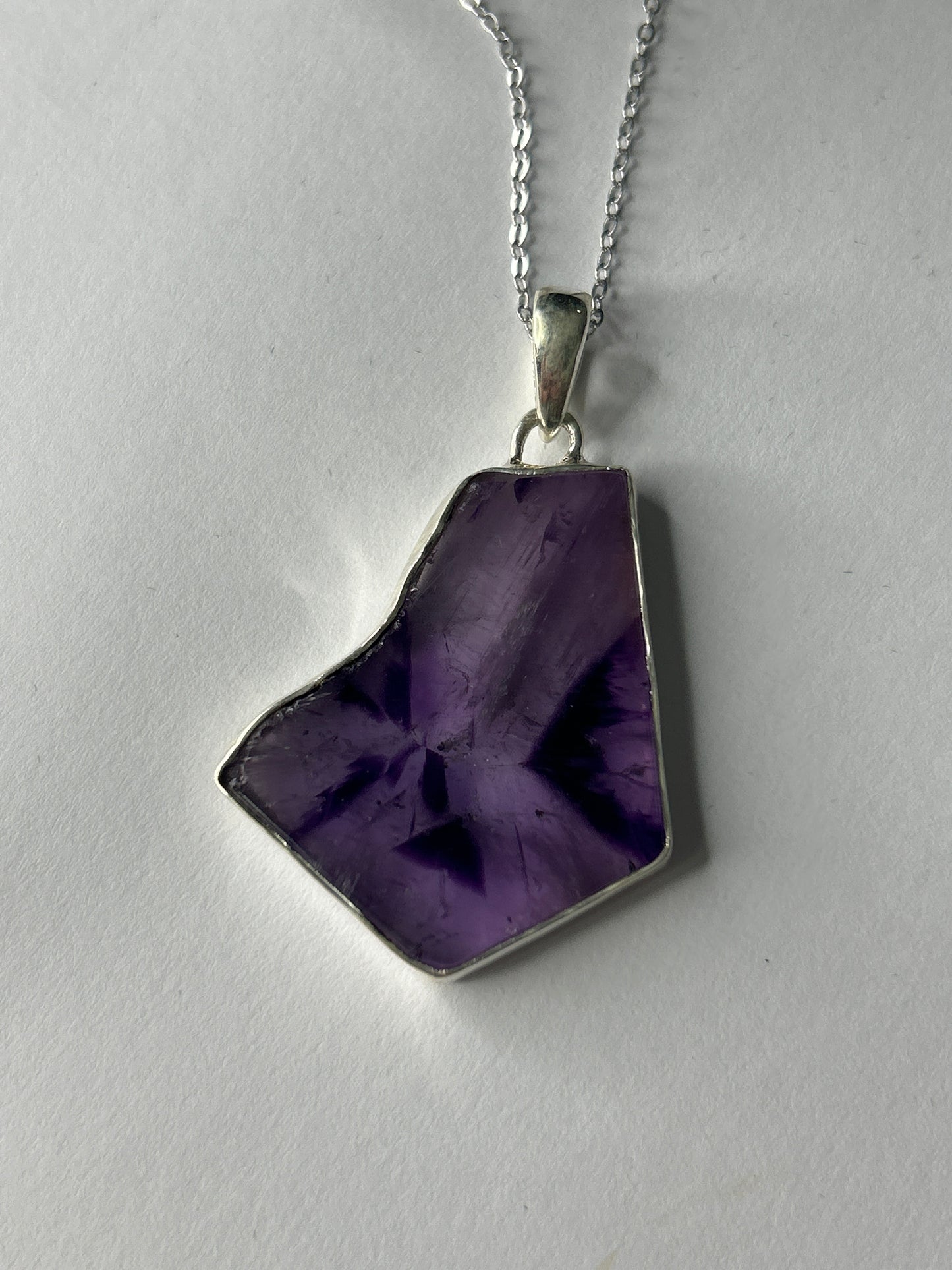 Trapiche Amethyst Necklace-925 Sterling Silver