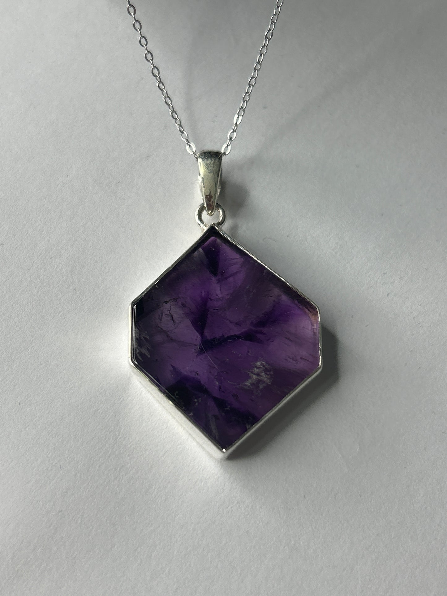 Trapiche Amethyst Necklace-925 Sterling Silver