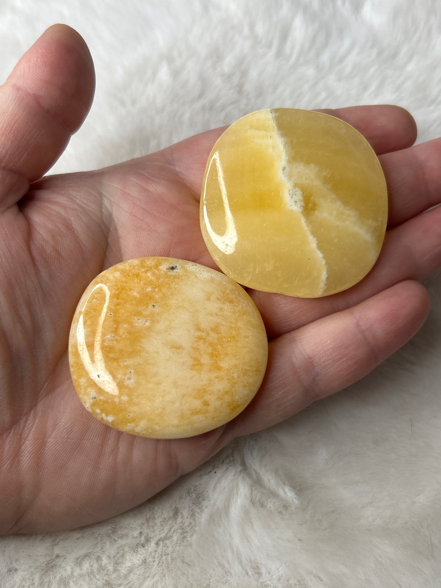 Orange Calcite Flat Stone