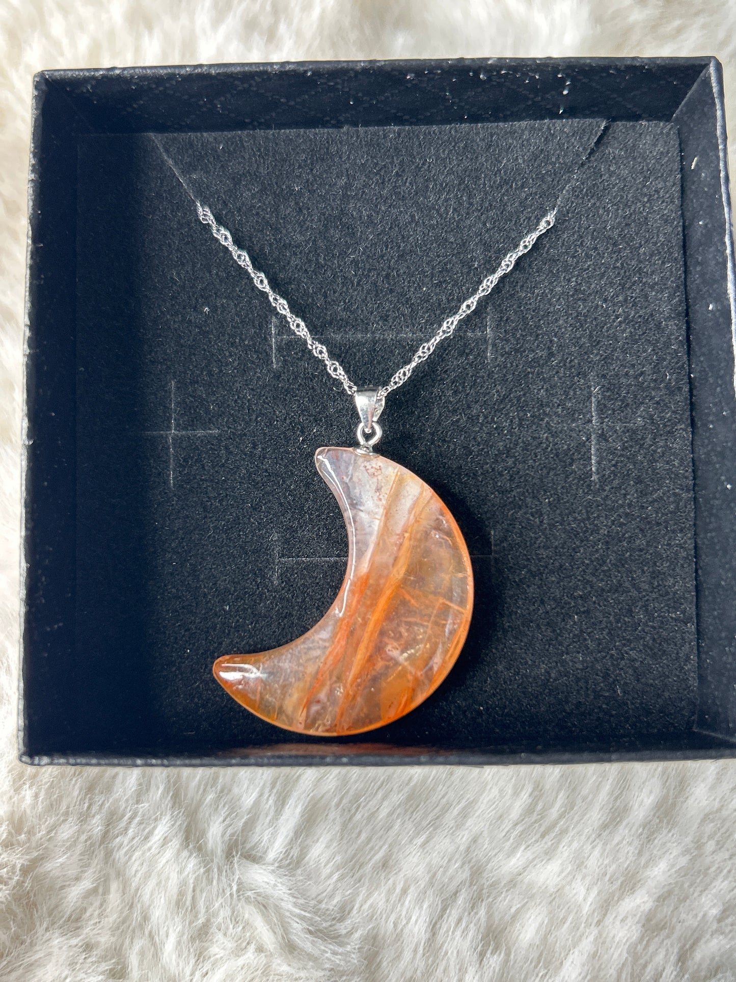 925 Sterling Silver Fire Quartz Necklace