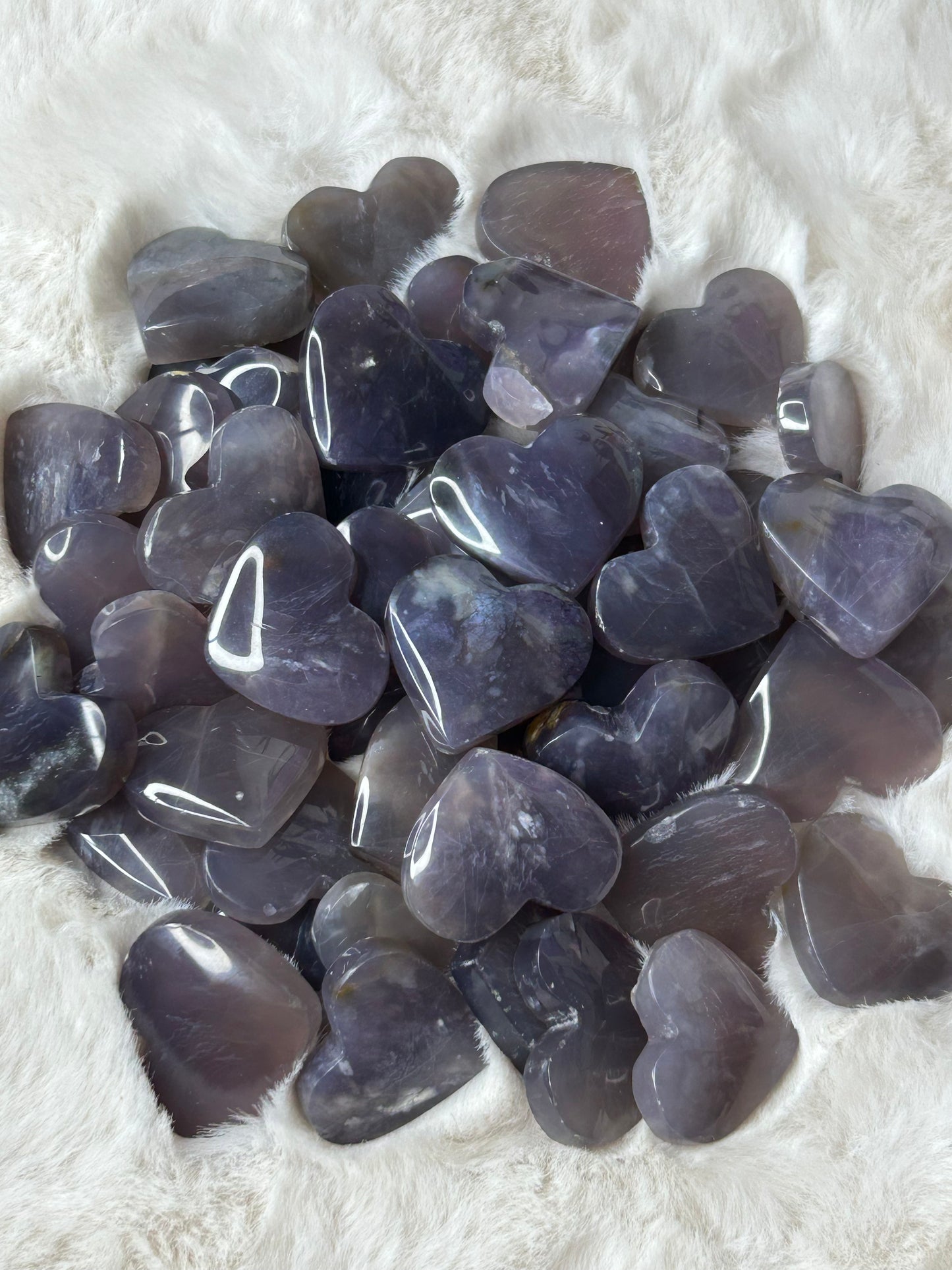 Indonesian Purple Chalcedony Heart