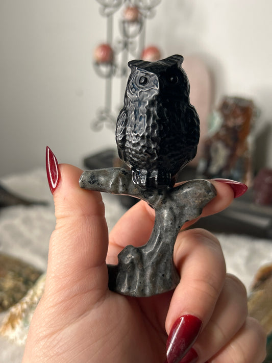 Obsidian Owl on Yooperlite Branch