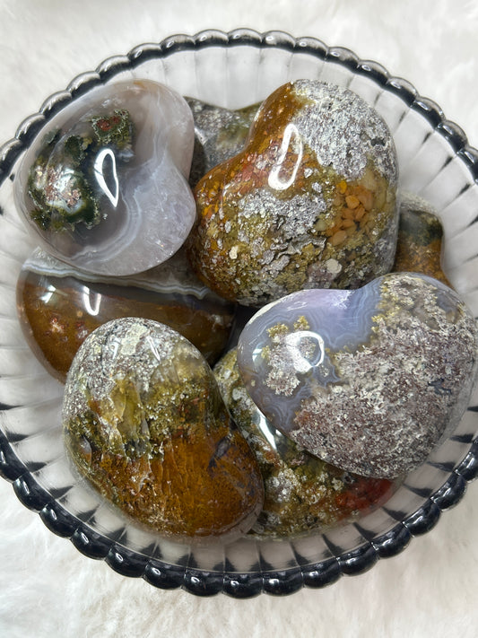 Scenic Moss Agate Heart- Indonesia