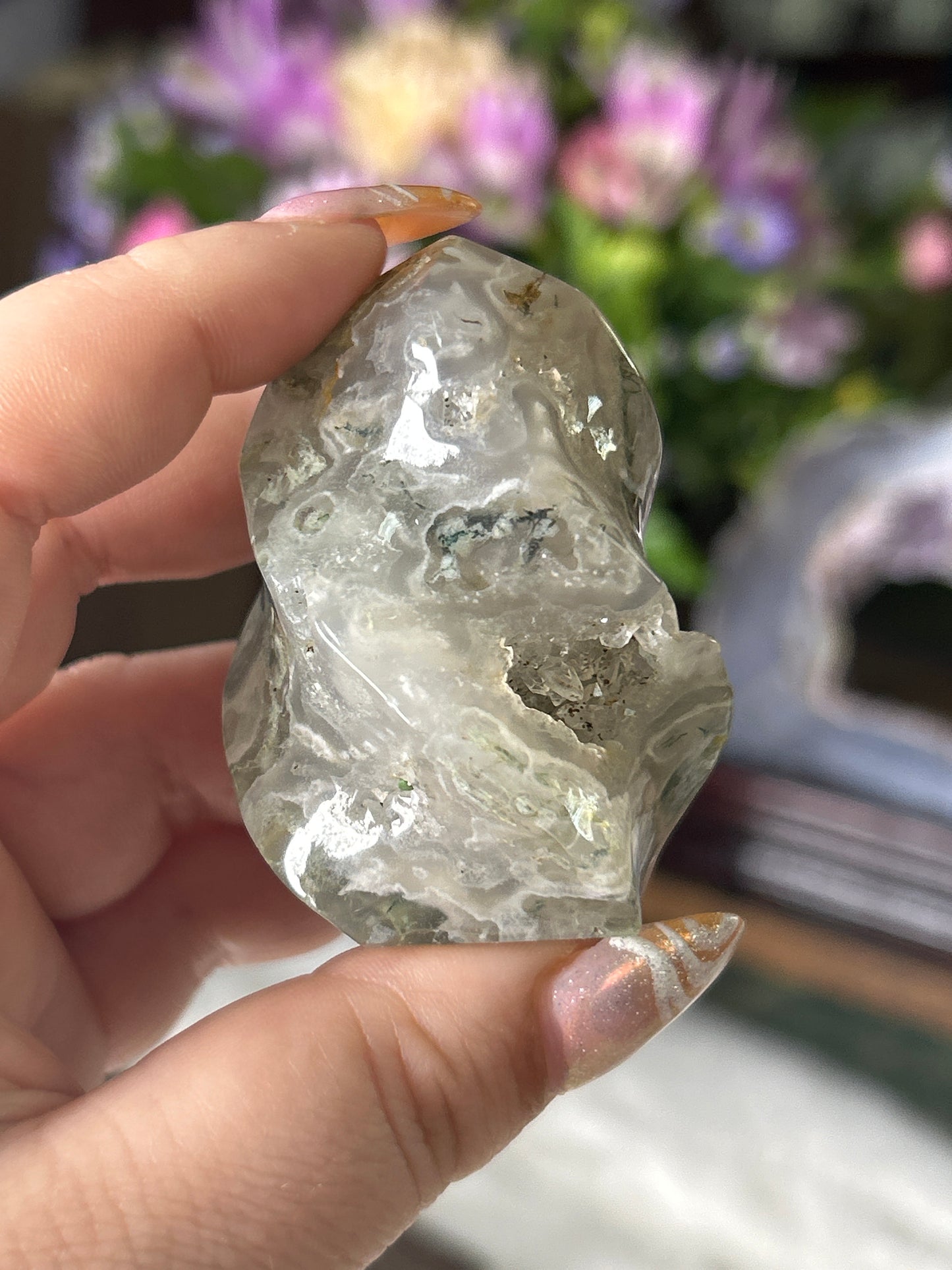 Mini Moss Agate Flame