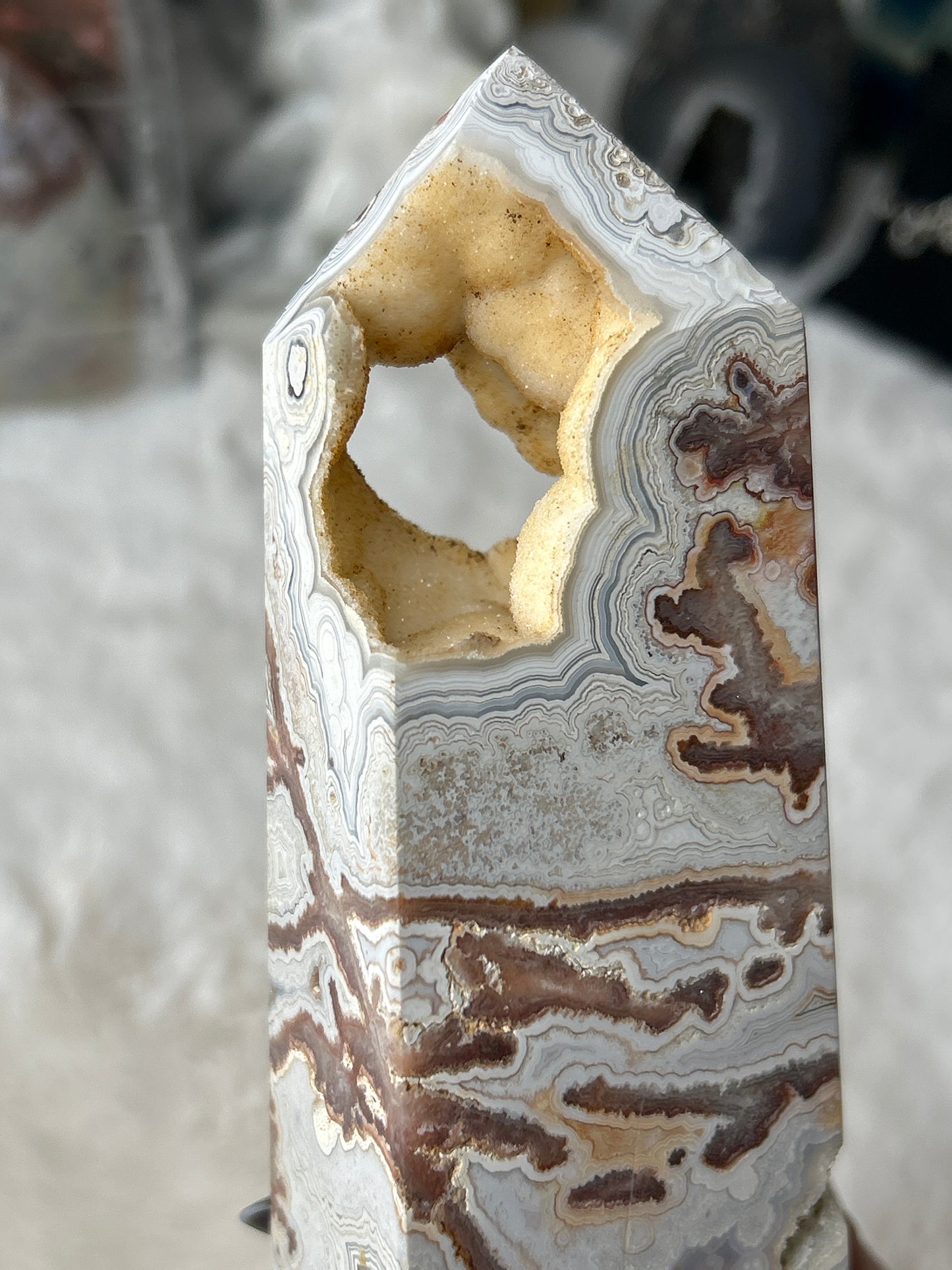 XL Mexican Lace Agate Tower