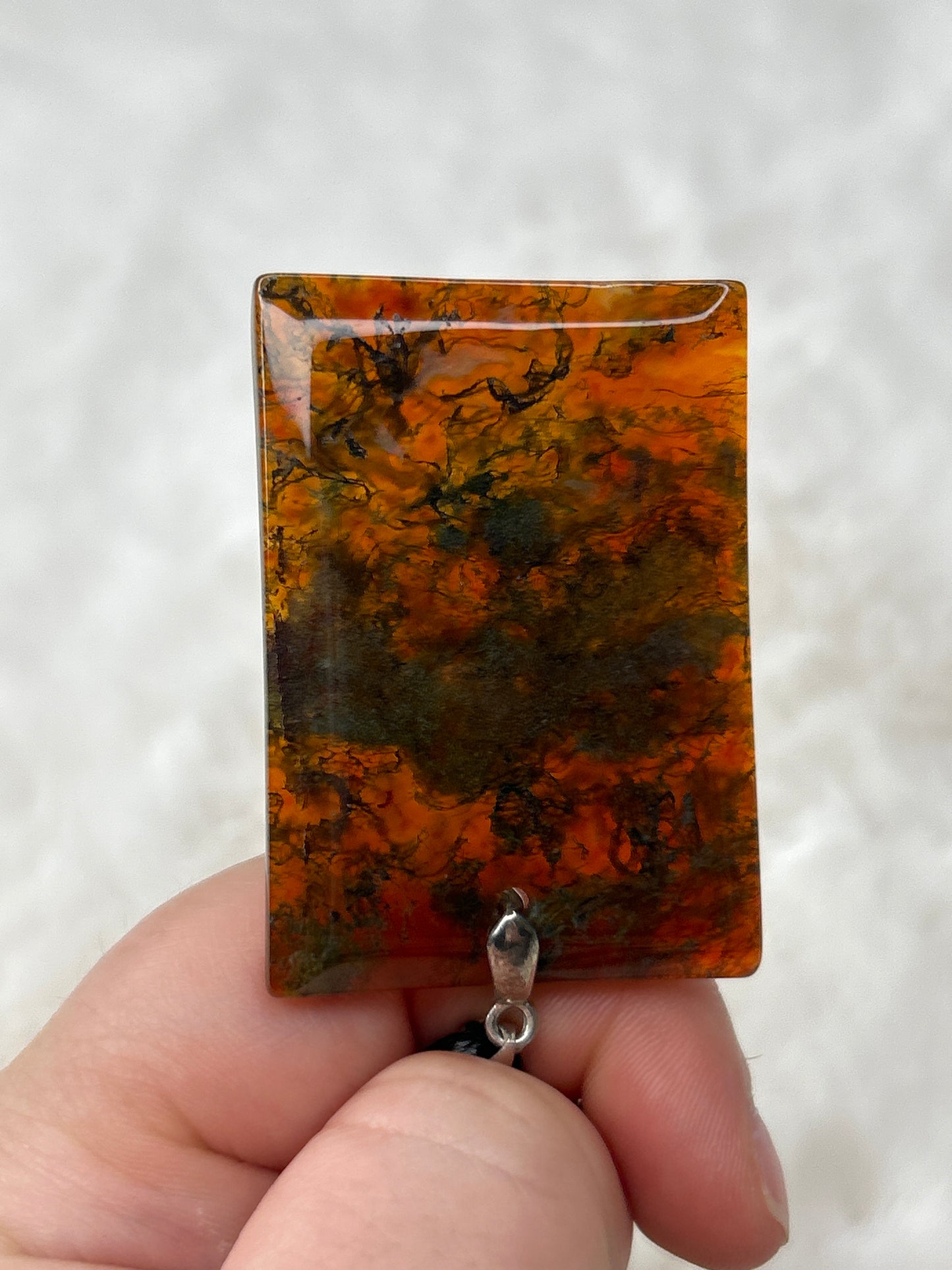 Moss Agate Square Necklace