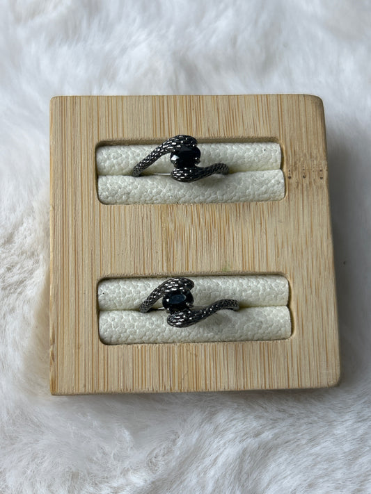 Obsidian Snake Ring