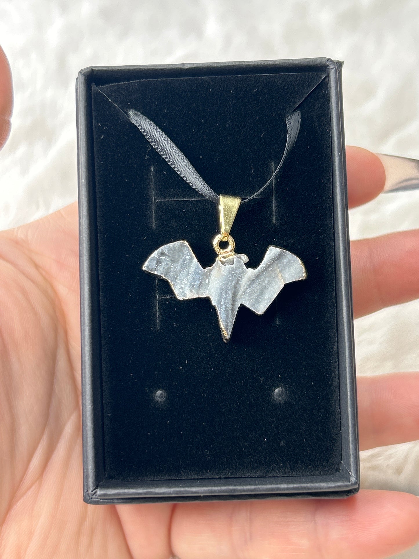 Geode Bat Necklace