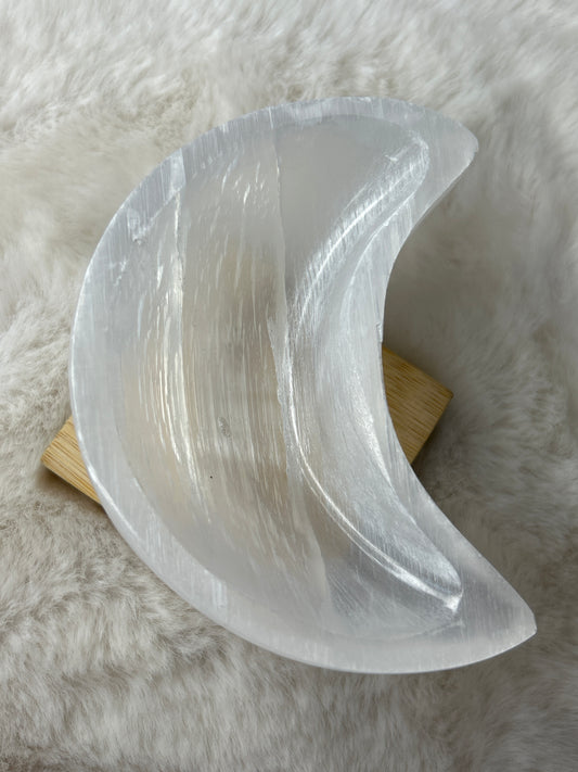 Satin Spar Moon Bowl