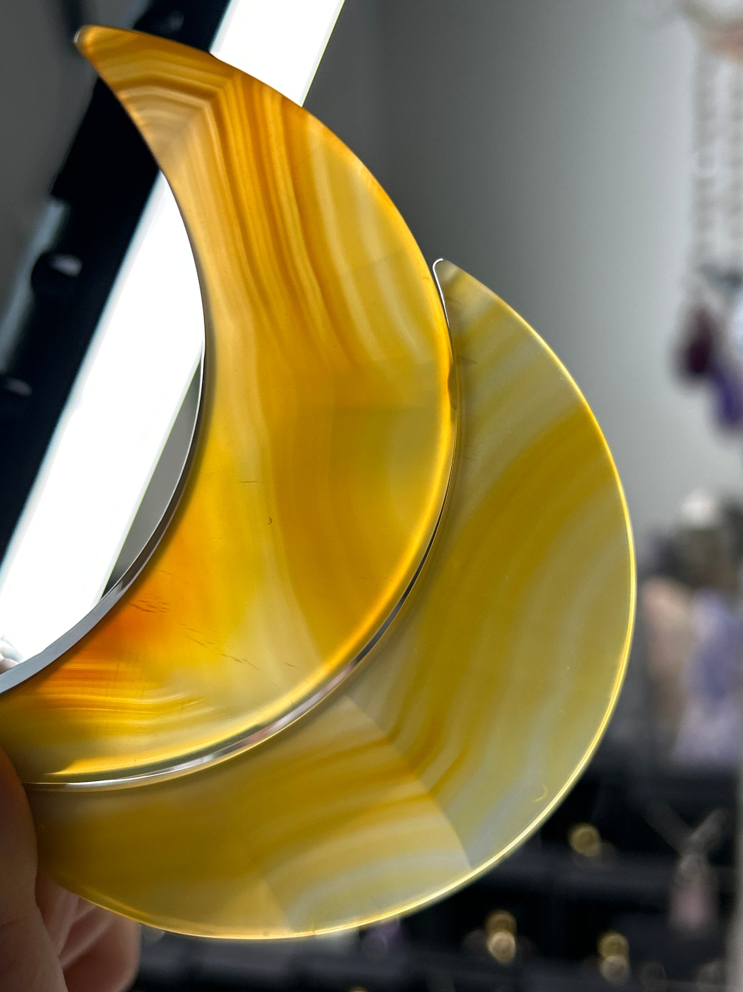 Agate Moon Ornament