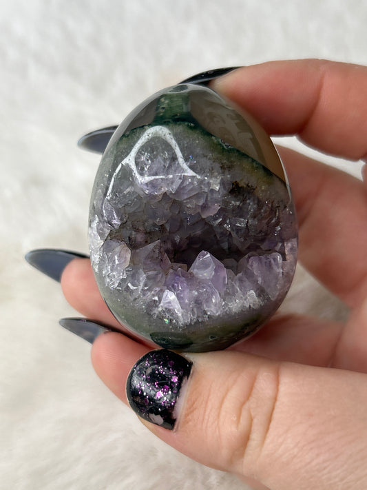 Amethyst & Agate Druzy Egg