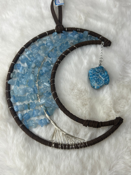 Aquamarine Moon Wall Hanging