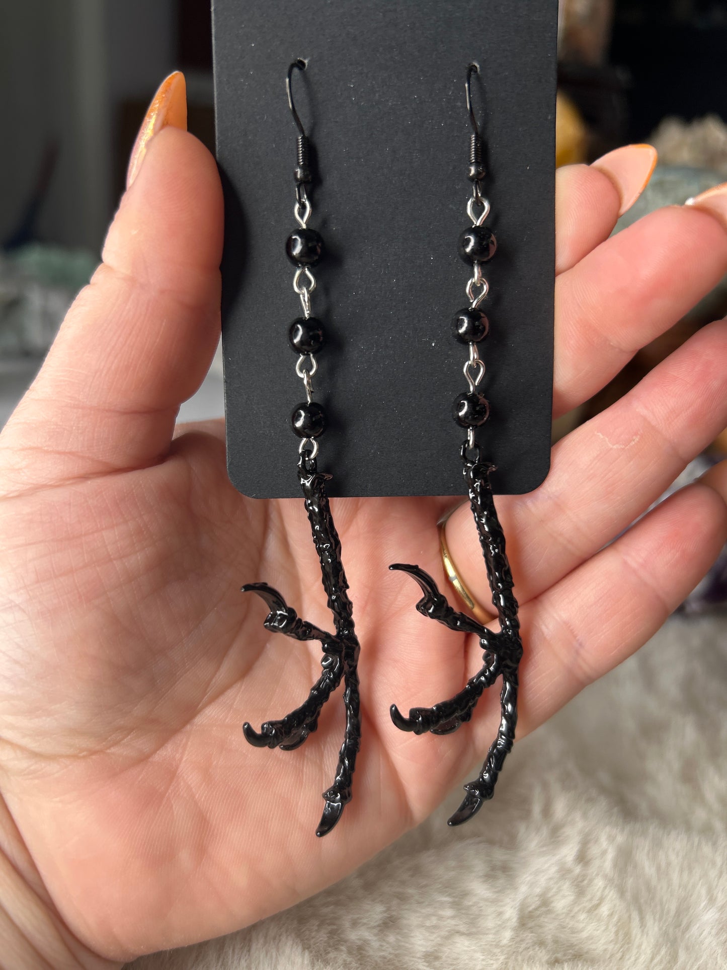 Raven Claw Dangle Earrings