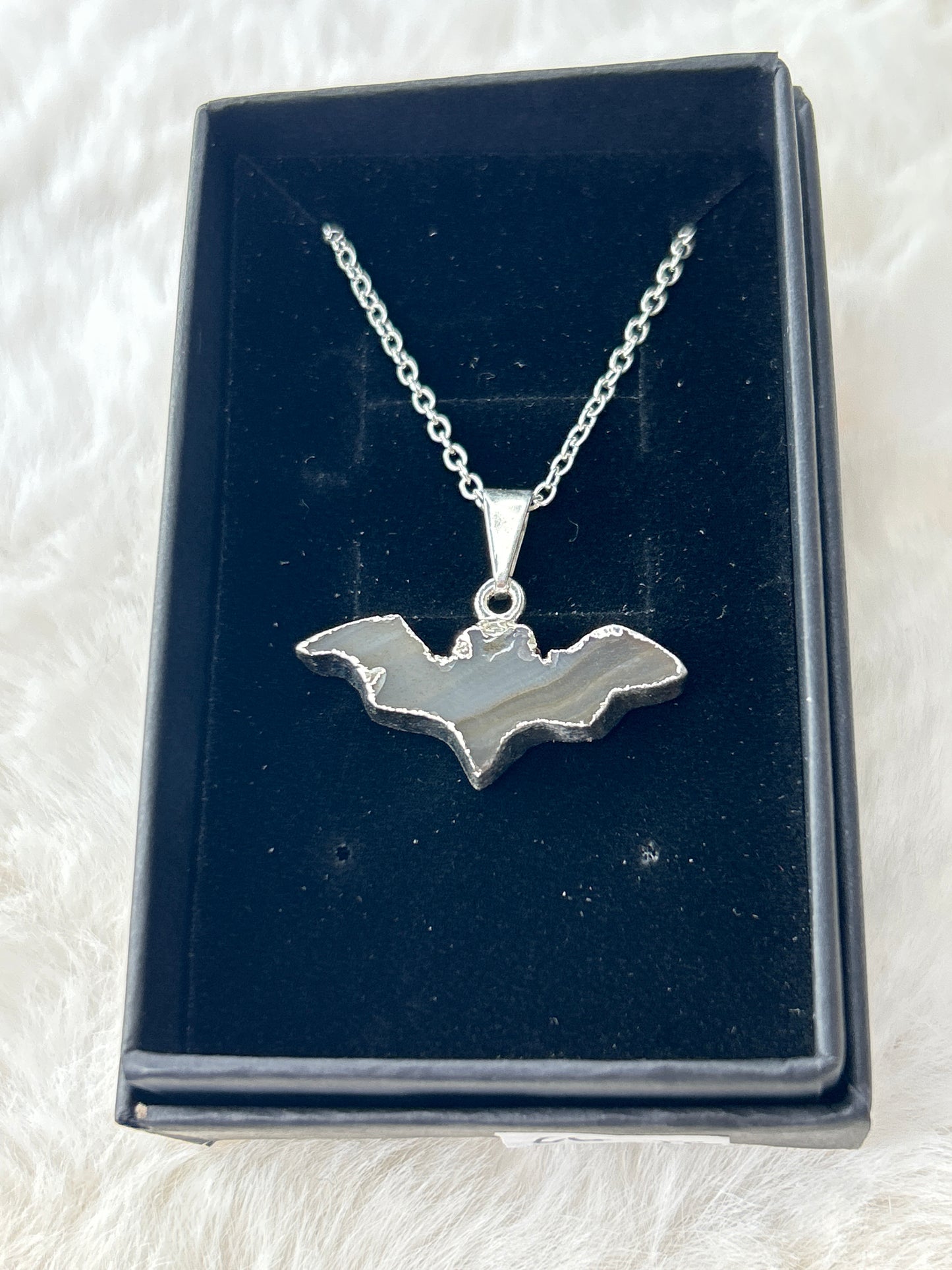 Agate Bat Necklace