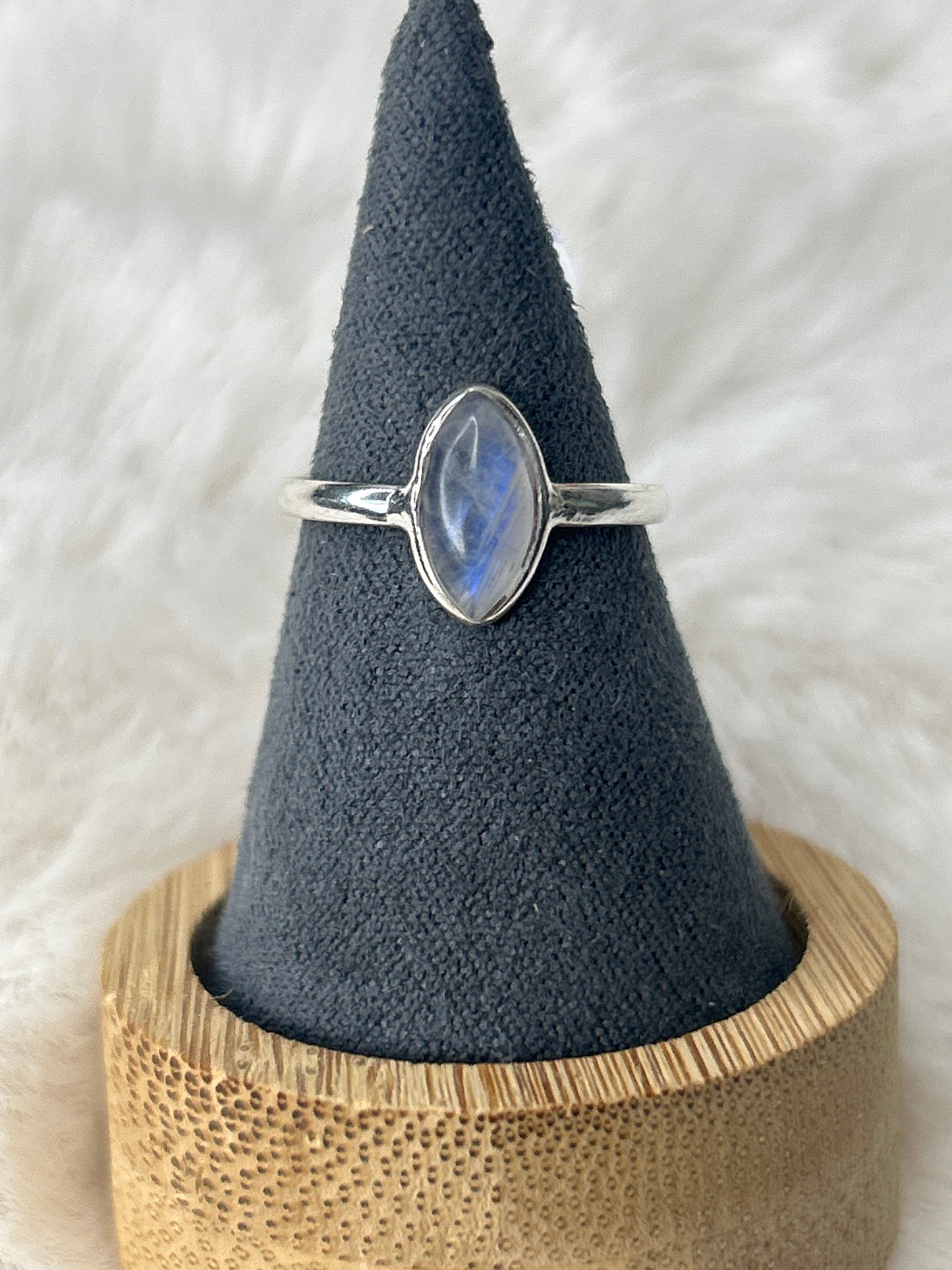 925 Sterling Silver Rainbow Moonstone Ring