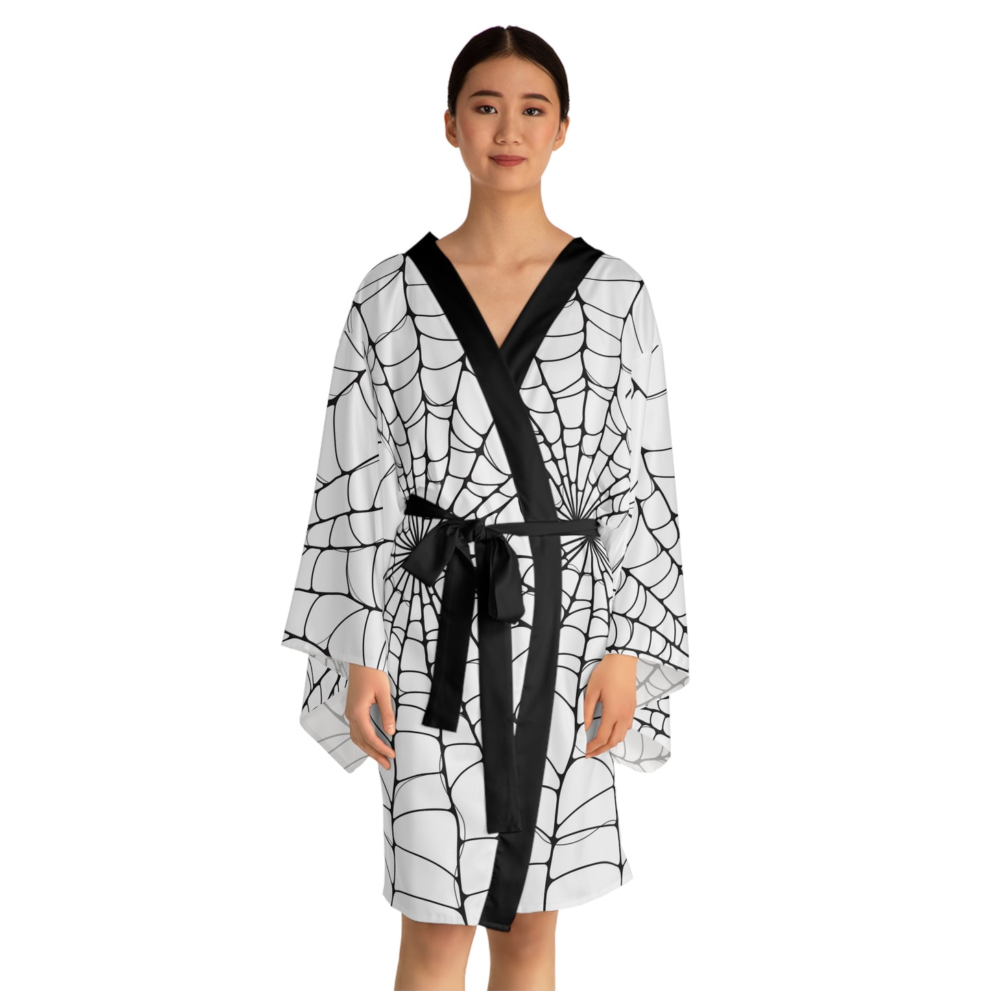 Cobweb Long Sleeve Kimono Robe (AOP)