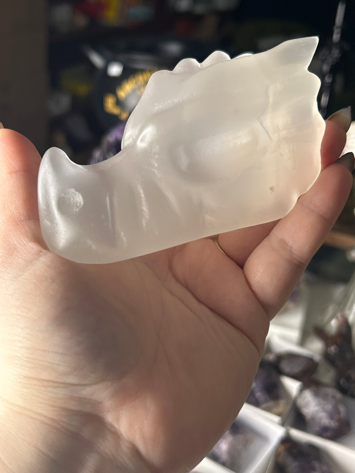 Satin Spar Dragon Head