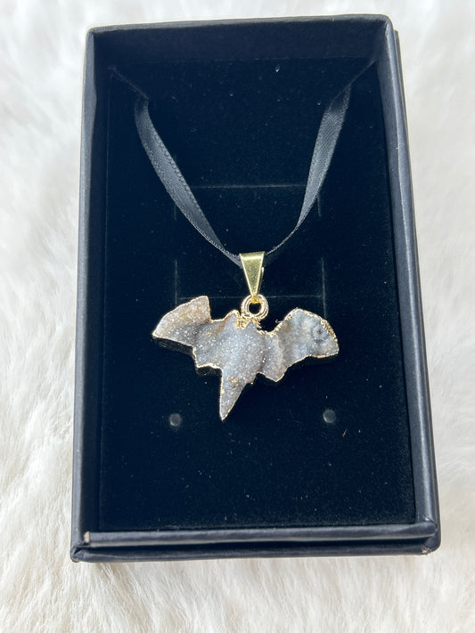 Geode Bat Necklace