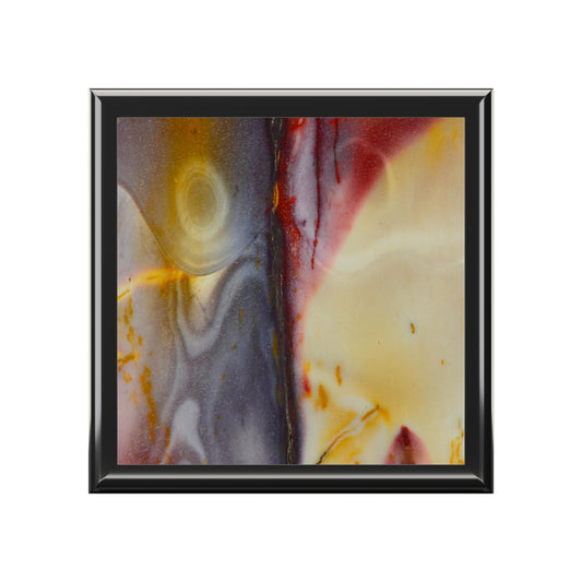 Mookaite Jasper Design Jewelry Box, Modern Keepsake Organizer, Gift for Her, Decorative Storage, Home Decor, Special Occasion Box