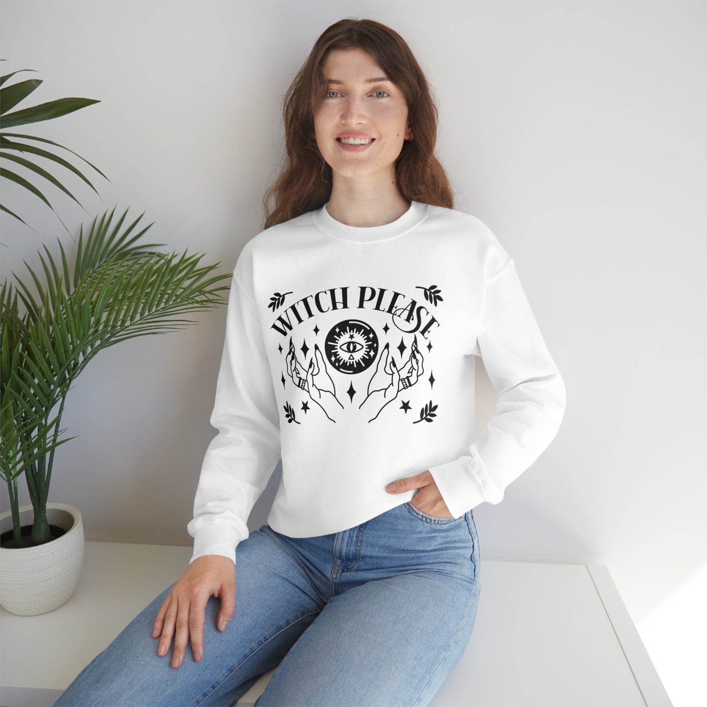 Witch Please Unisex Heavy Blend™ Crewneck Sweatshirt