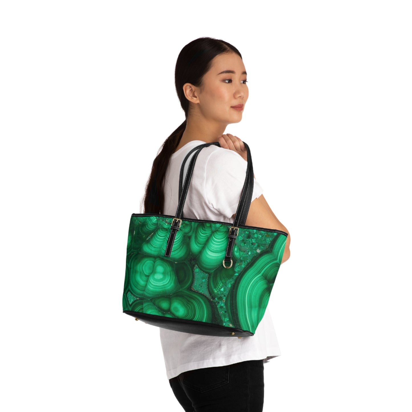 Malachite PU Leather Shoulder Bag