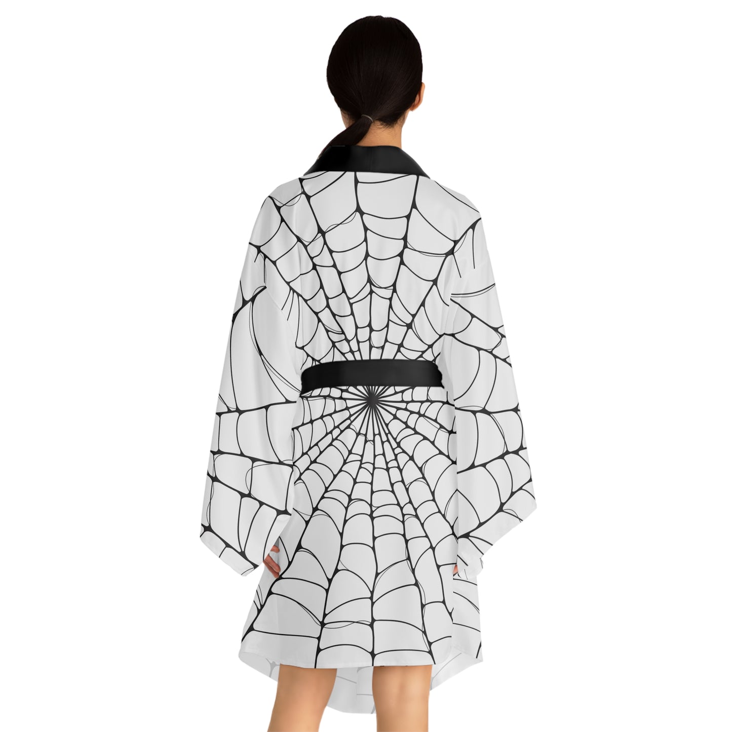 Cobweb Long Sleeve Kimono Robe (AOP)