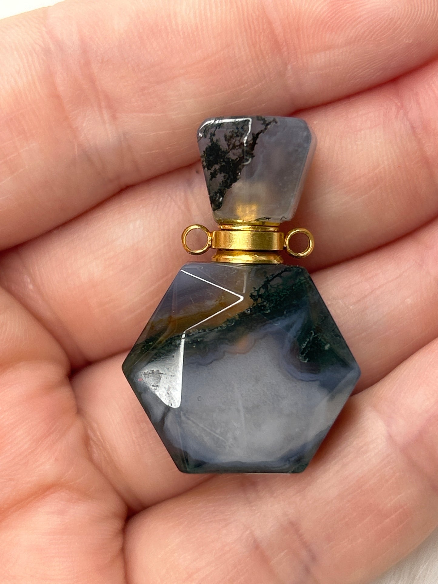 Moss Agate Bottle Pendant