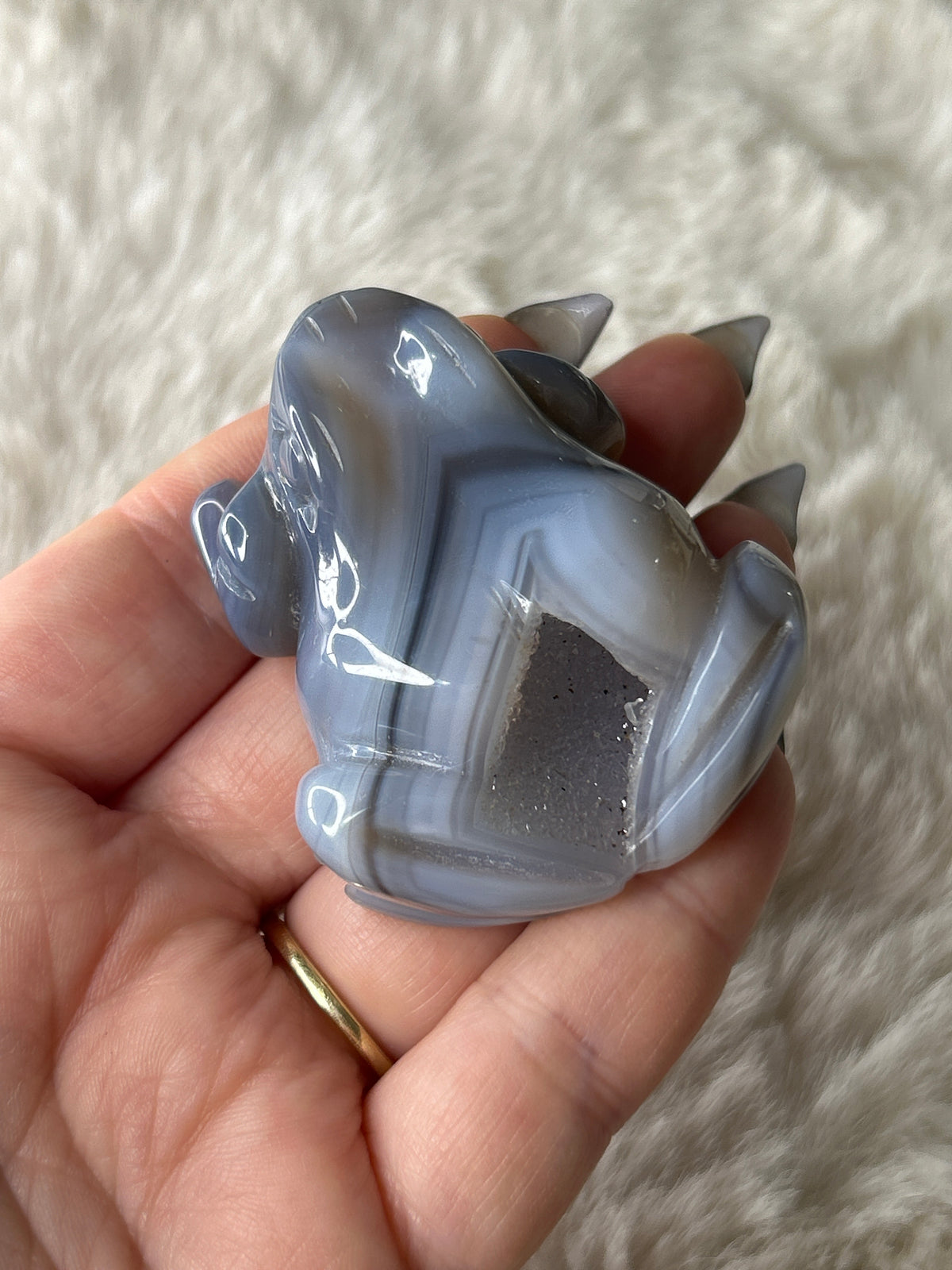 Druzy Agate Frog