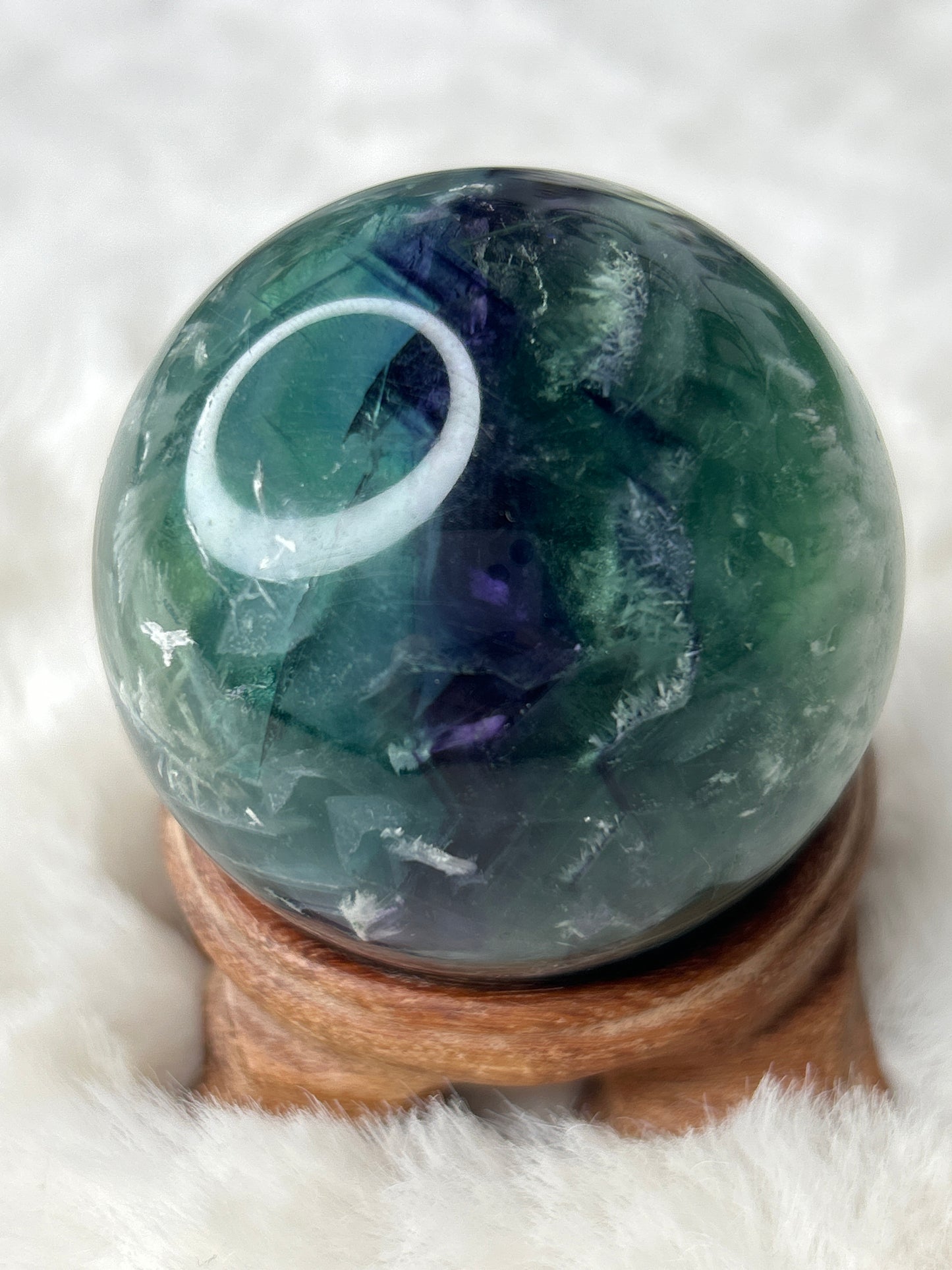 Feather Fluorite Sphere