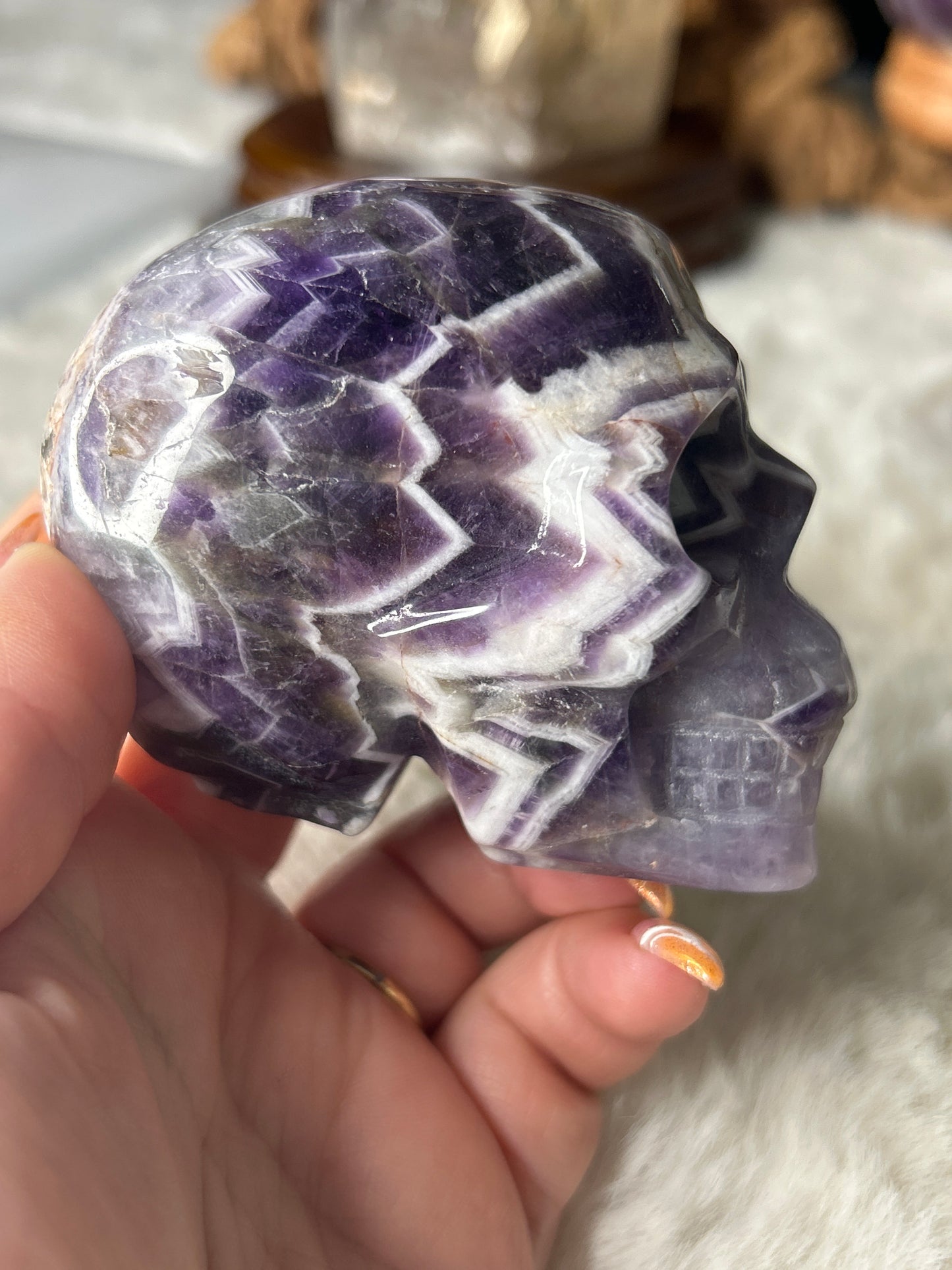 Chevron Amethyst Skull