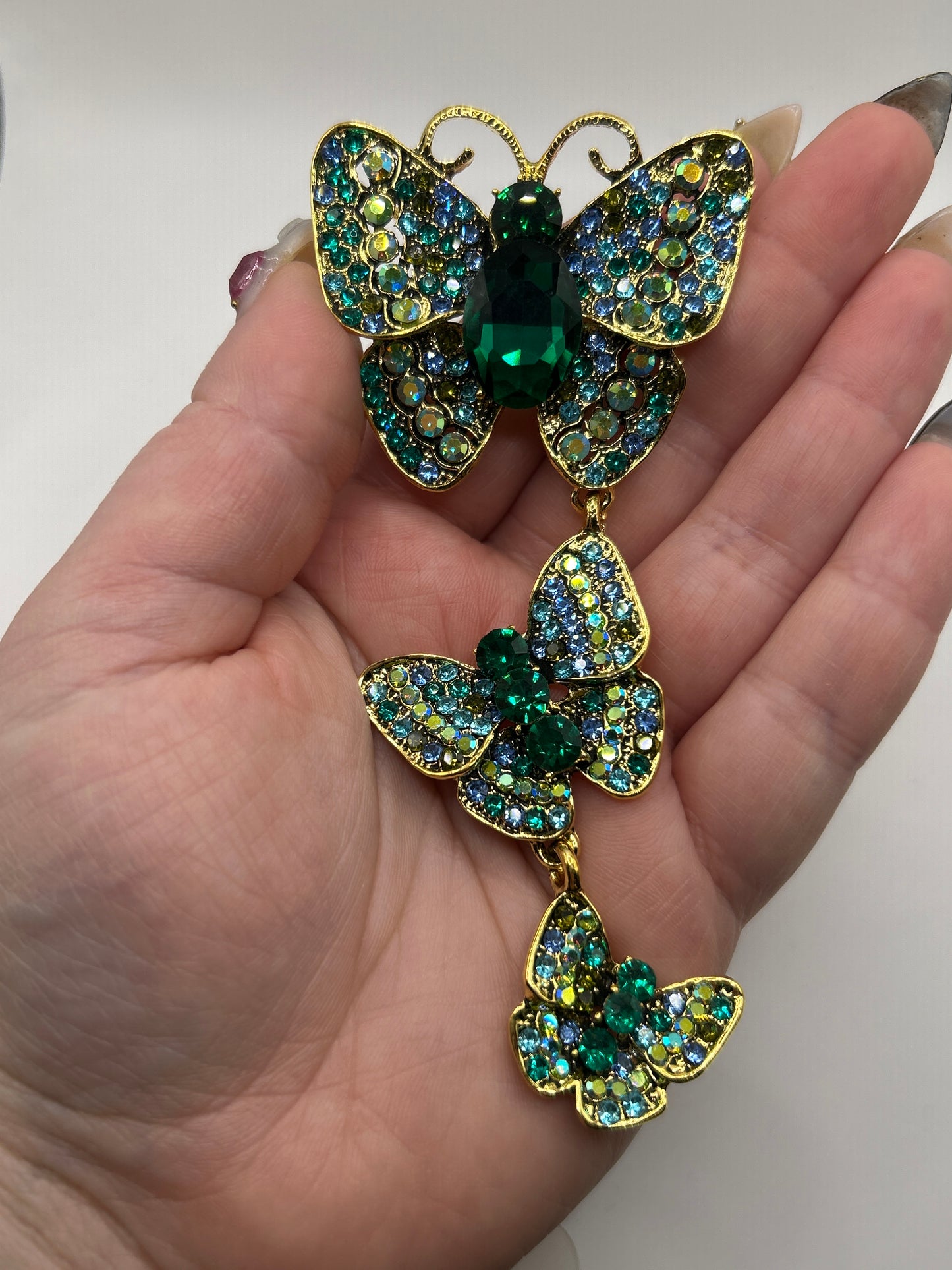 Triple Butterfly Brooch