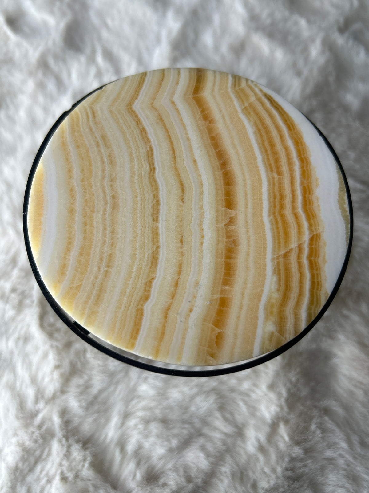 Orange Calcite Spinning Table