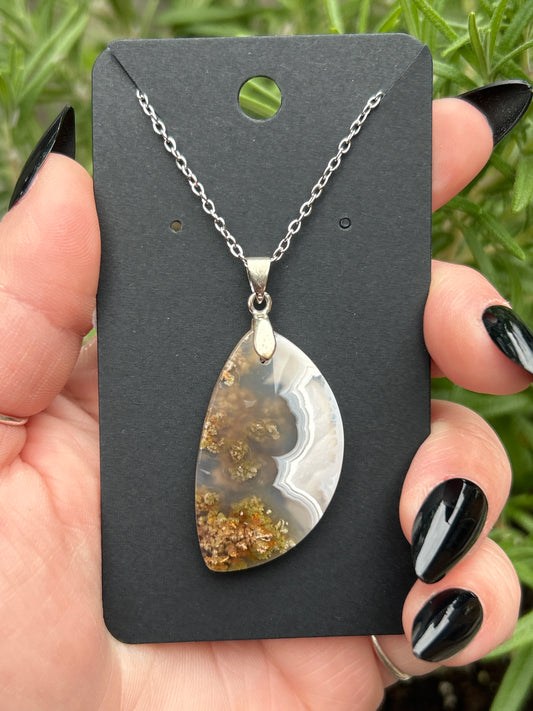Indonesian Scenic Moss Agate Necklace
