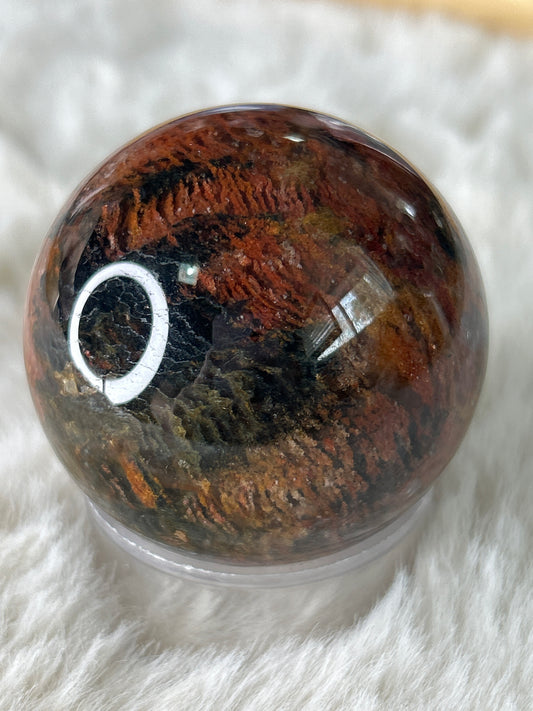 Garden Quartz with Rutile Sphere