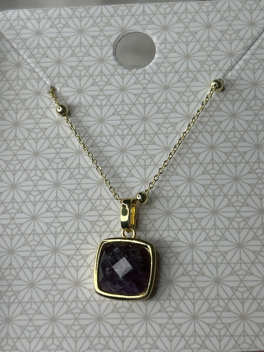 Faceted Amethyst Necklace