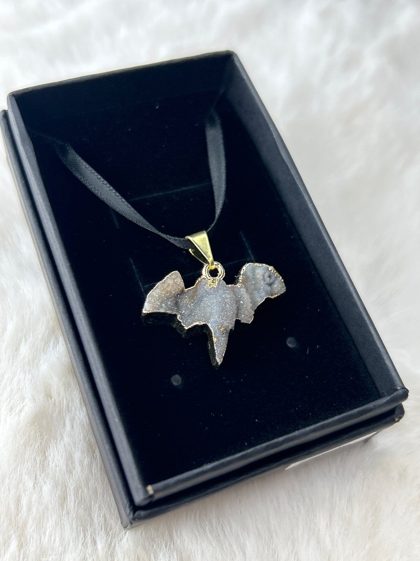 Geode Bat Necklace