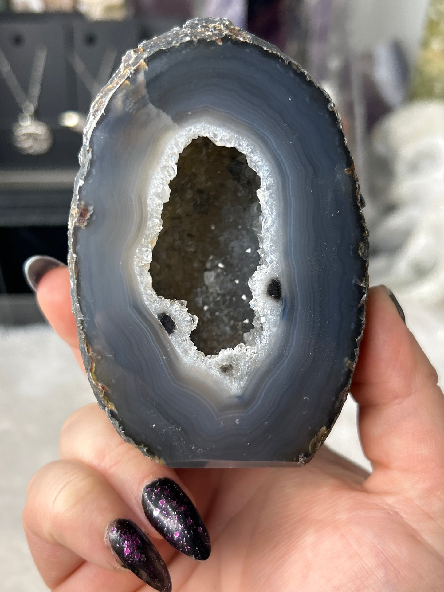 Druzy Agate Cut Base