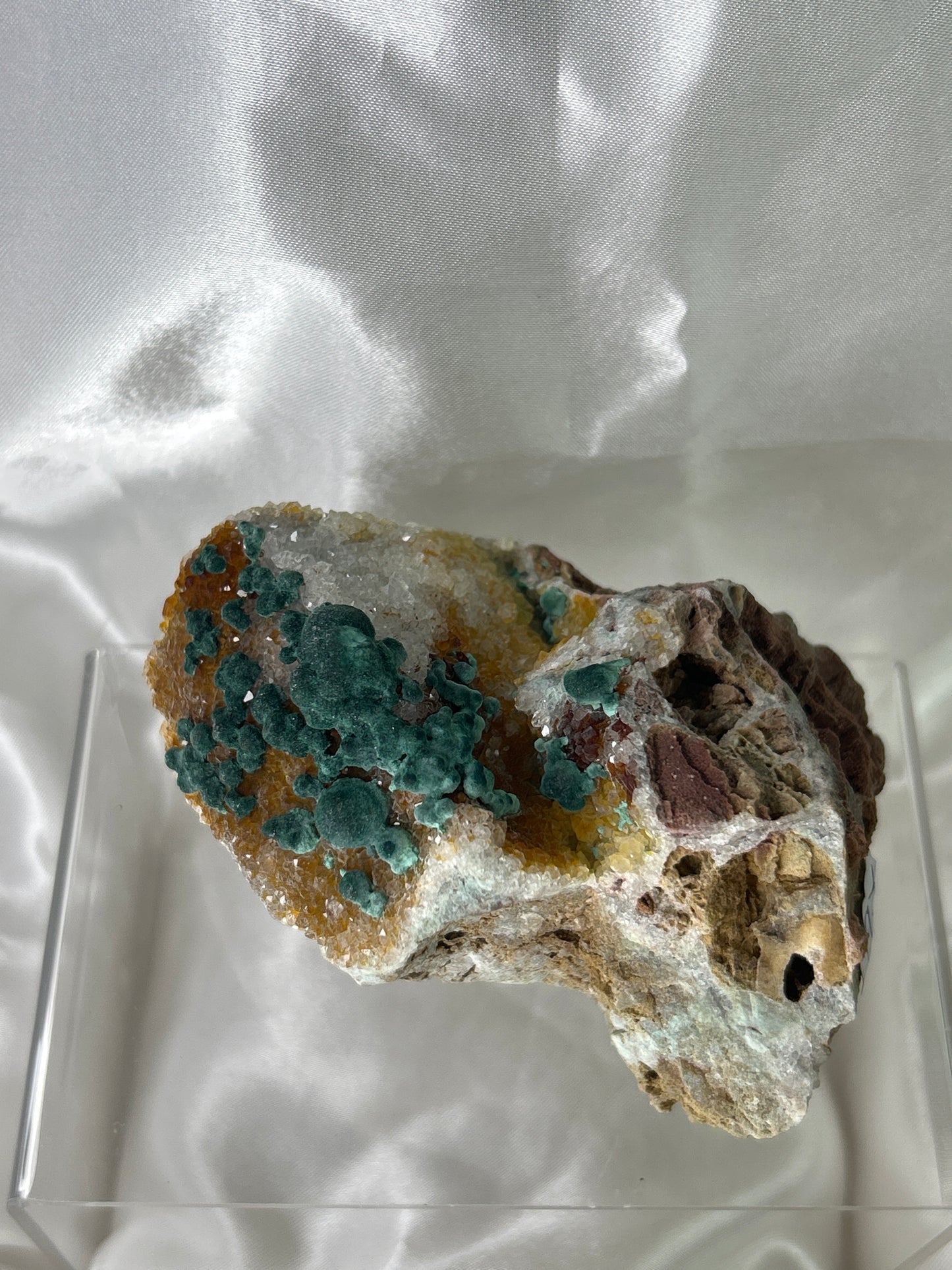 Botryoidal Malachite on Quartz