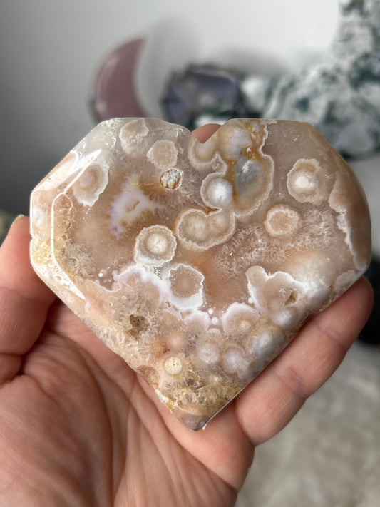 Flower Agate Heart