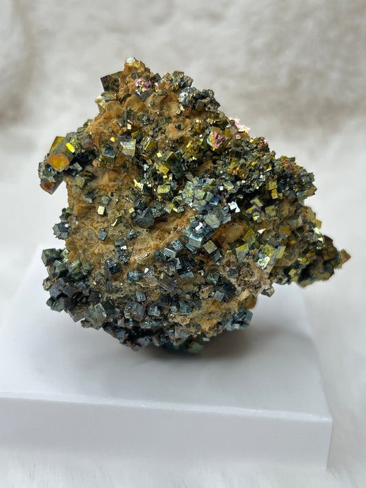 Iridescent Cubic Pyrite