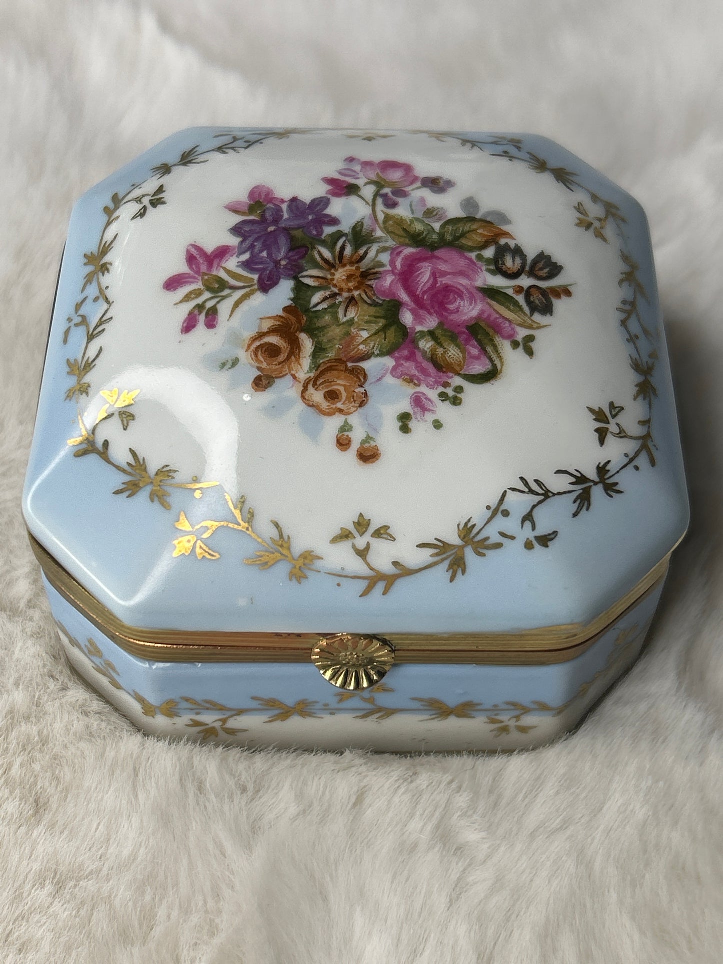 Vintage Floral Jewelry Box from Japan