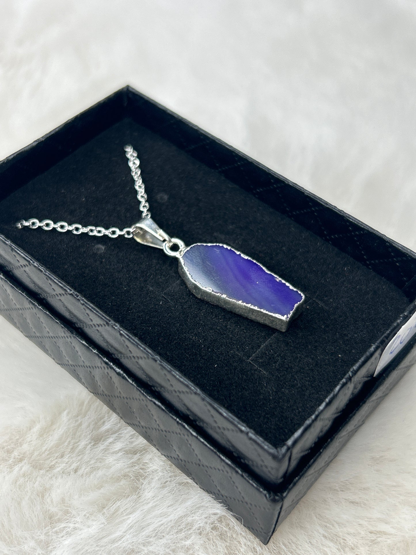 Dyed Agate Coffin Necklace