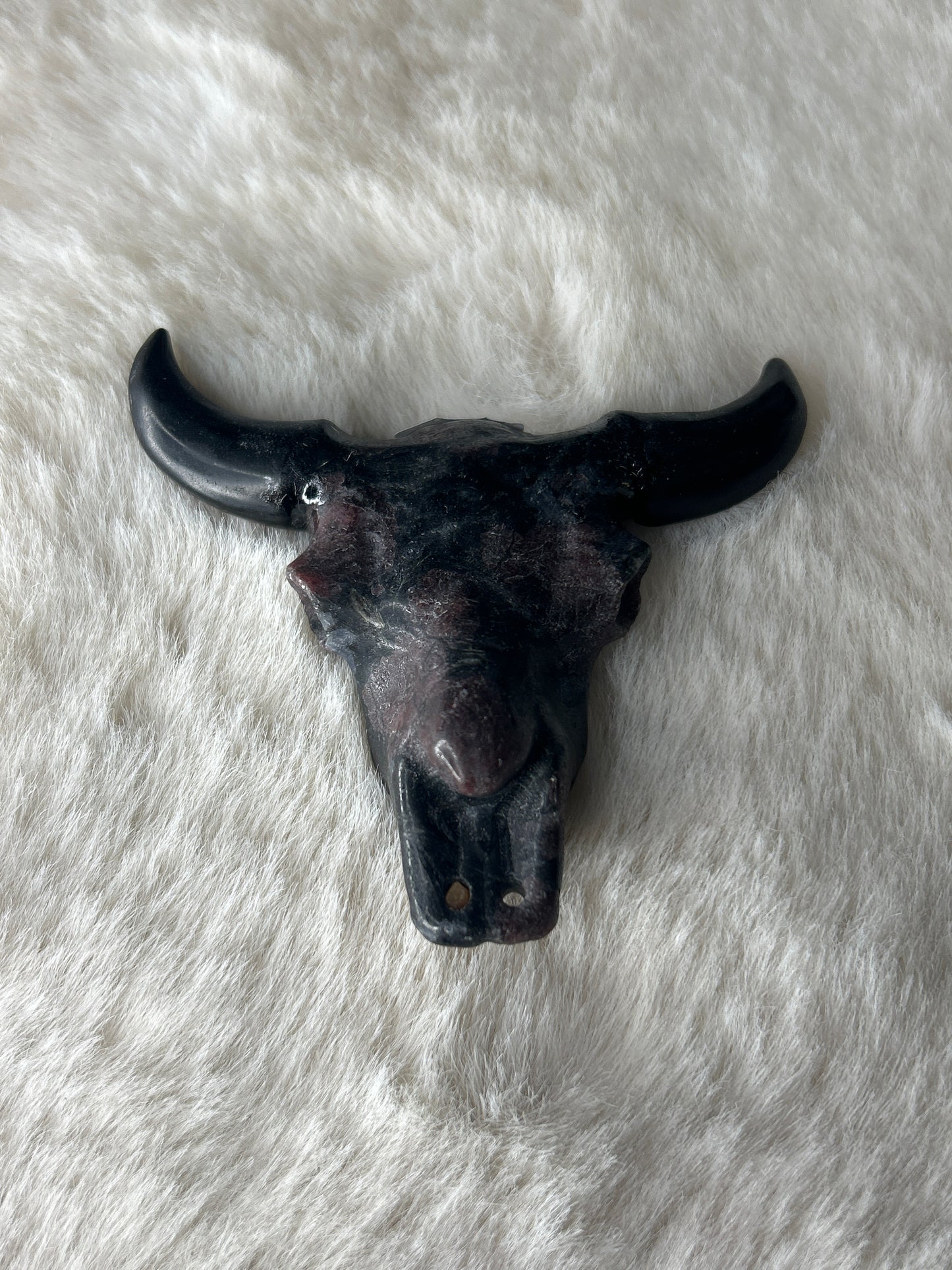 Garnet & Astrophyllite Bull Skull