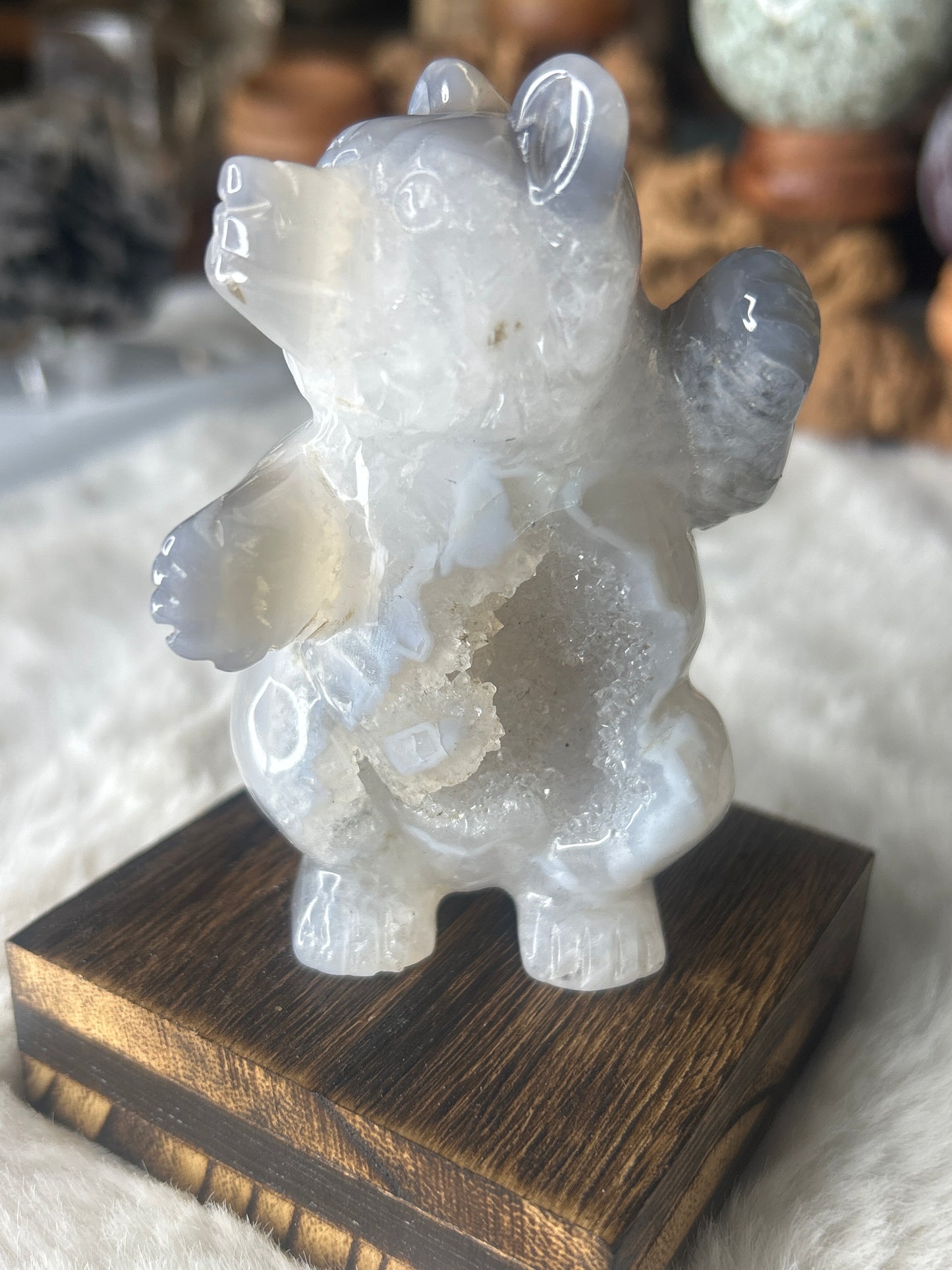 Druzy Agate Bear