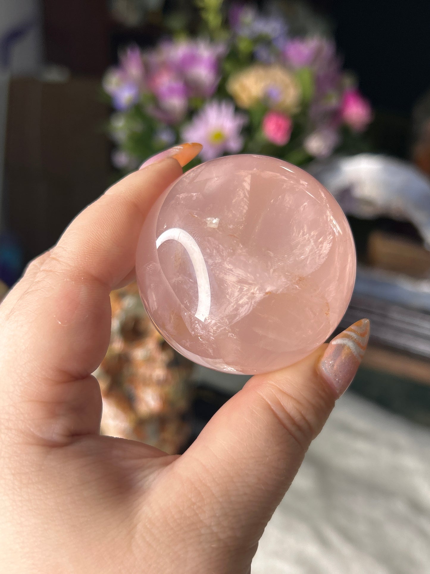 Star Rose Quartz Sphere