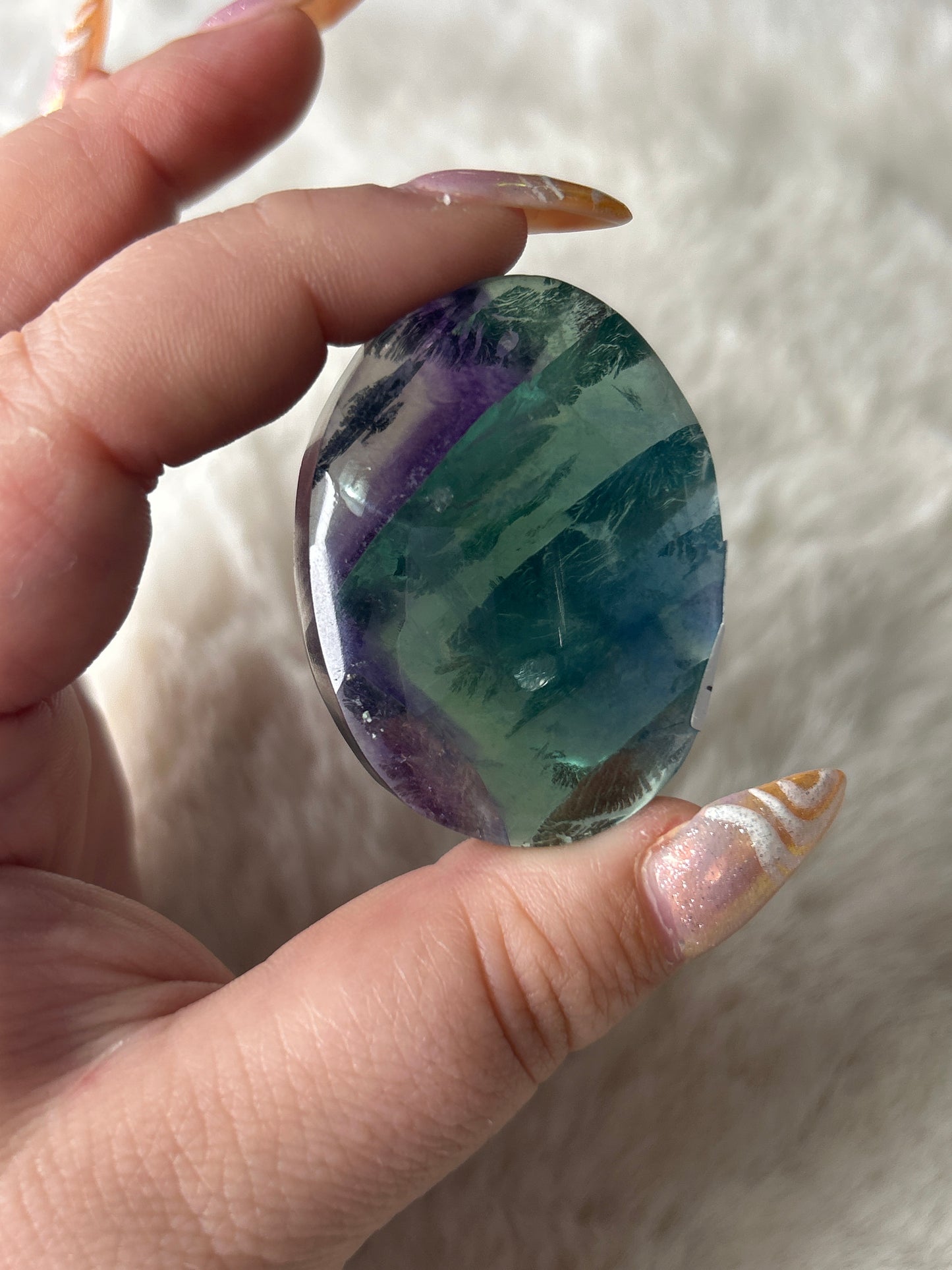 Fluorite Palm Stone