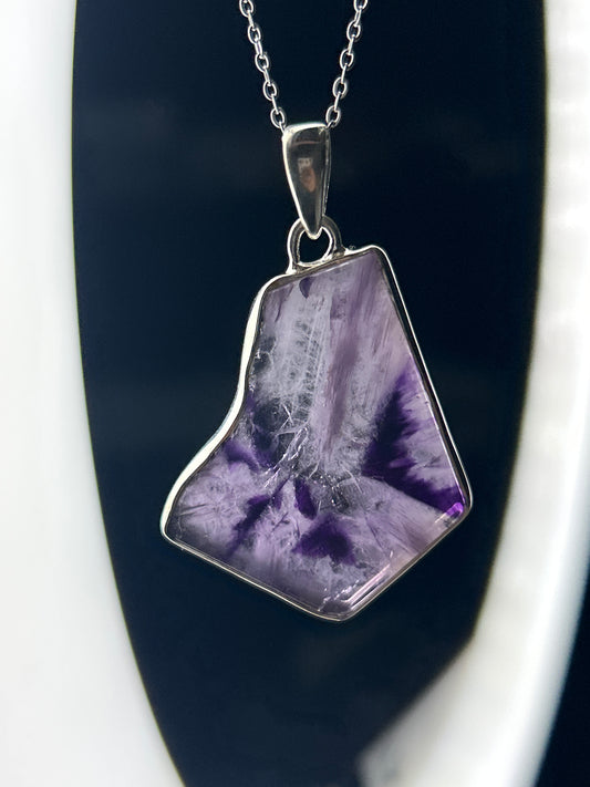 Trapiche Amethyst Necklace-925 Sterling Silver