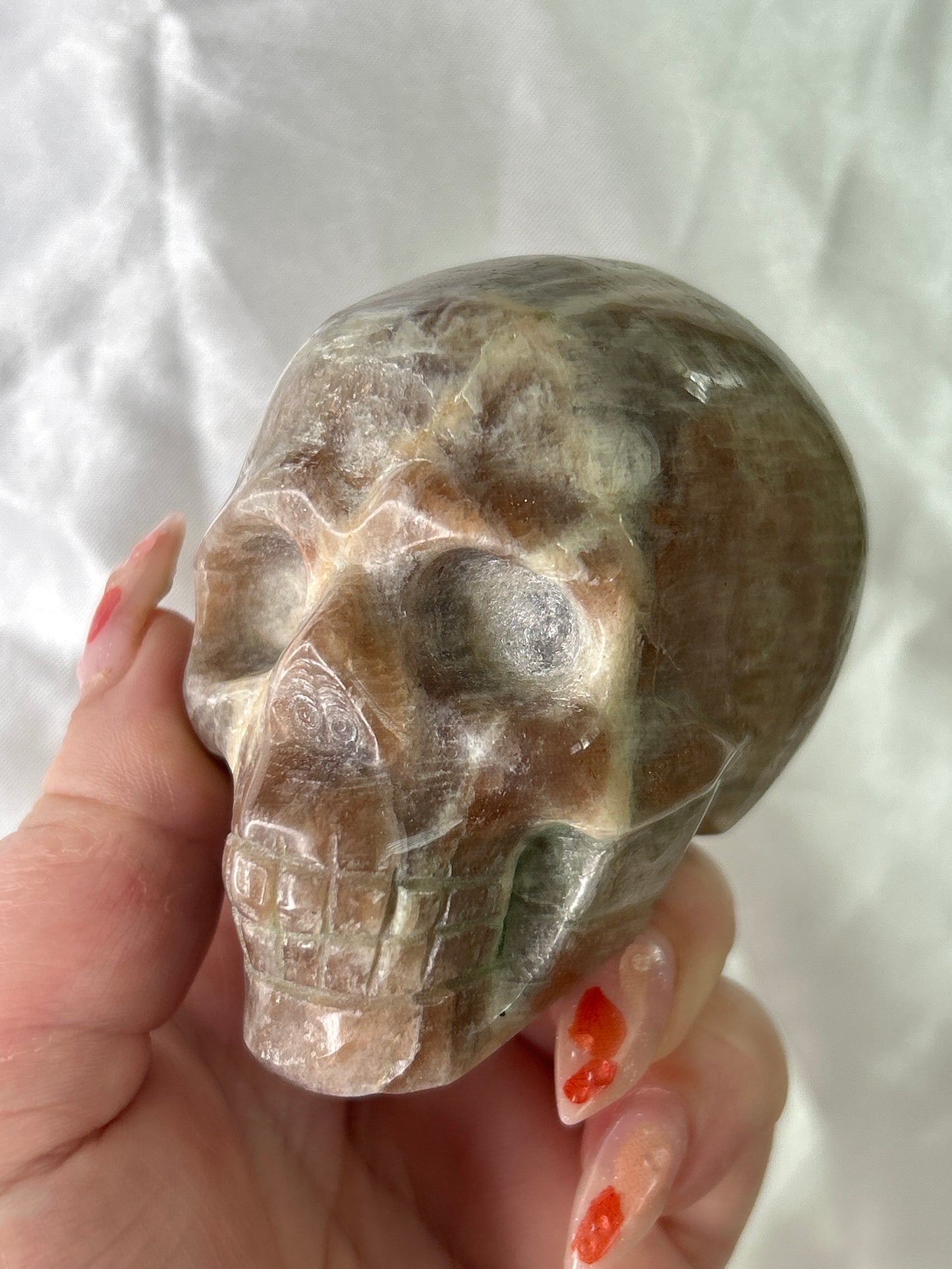 Moonstone with Sunstone Skull