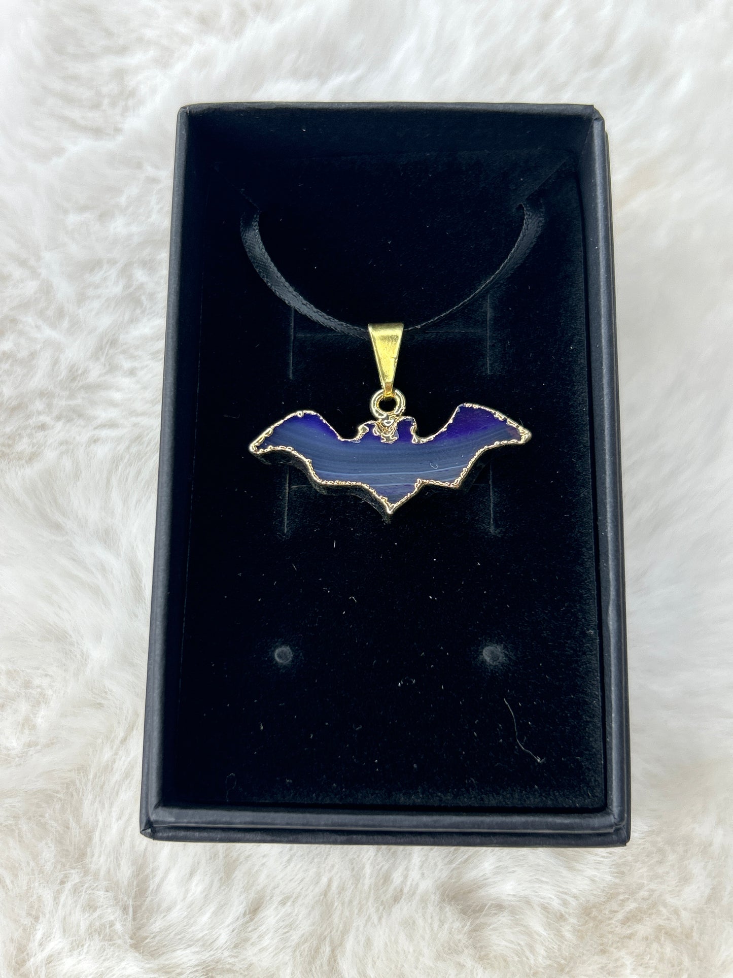 Dyed Agate Bat Necklace