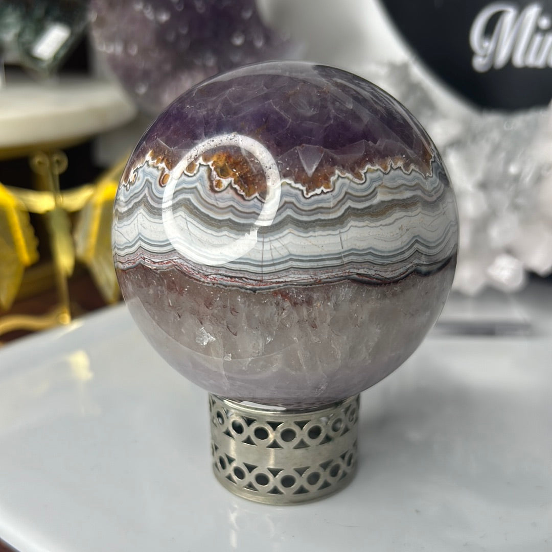 Amethyst x Agate Sphere